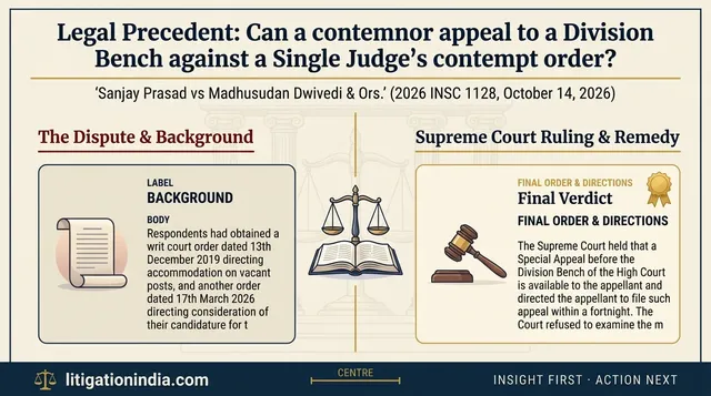 Supreme Court clarifies when Special Appeal lies against contempt court orders