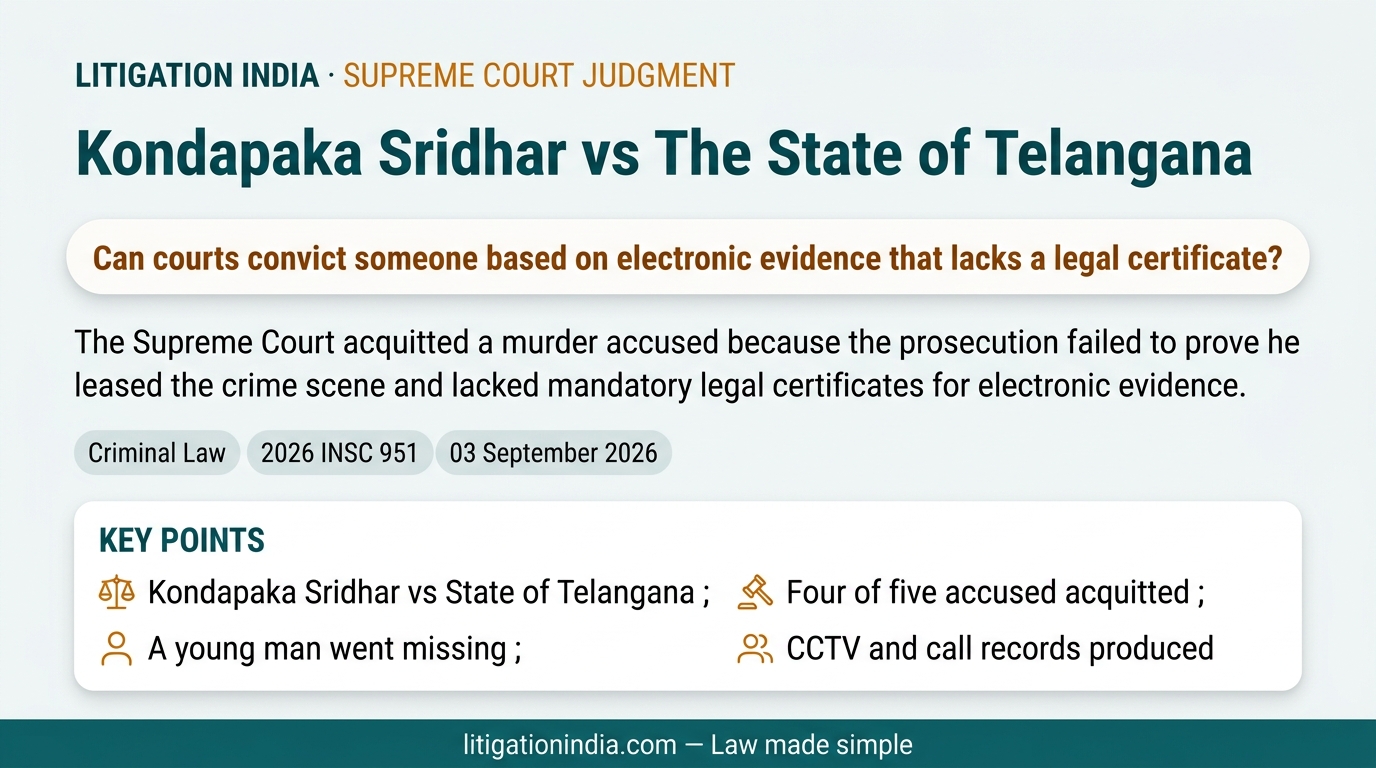 Kondapaka Sridhar vs The State of Telangana — infographic summary