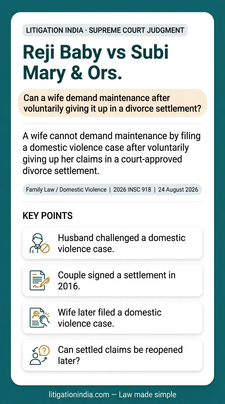 Reji Baby vs Subi Mary & Ors. — infographic summary