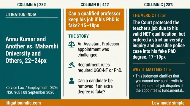Teacher keeps job over NET qualification but faces strict inquiry for fake PhD