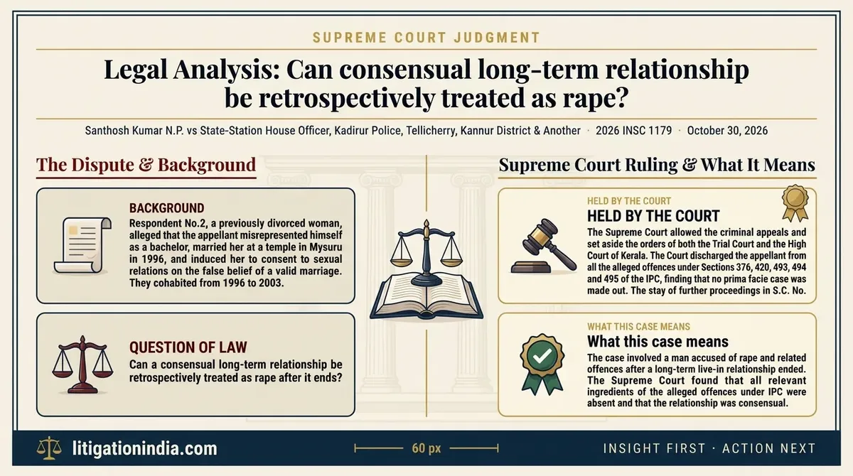 Santhosh Kumar N.P. vs State-Station House Officer, Kadirur Police, Tellicherry, Kannur District & Another — infographic summary