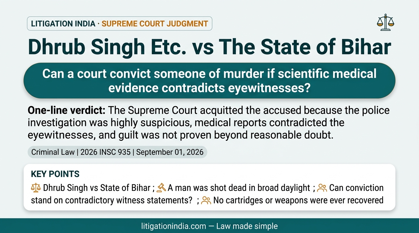 Dhrub Singh Etc. vs The State of Bihar — infographic summary