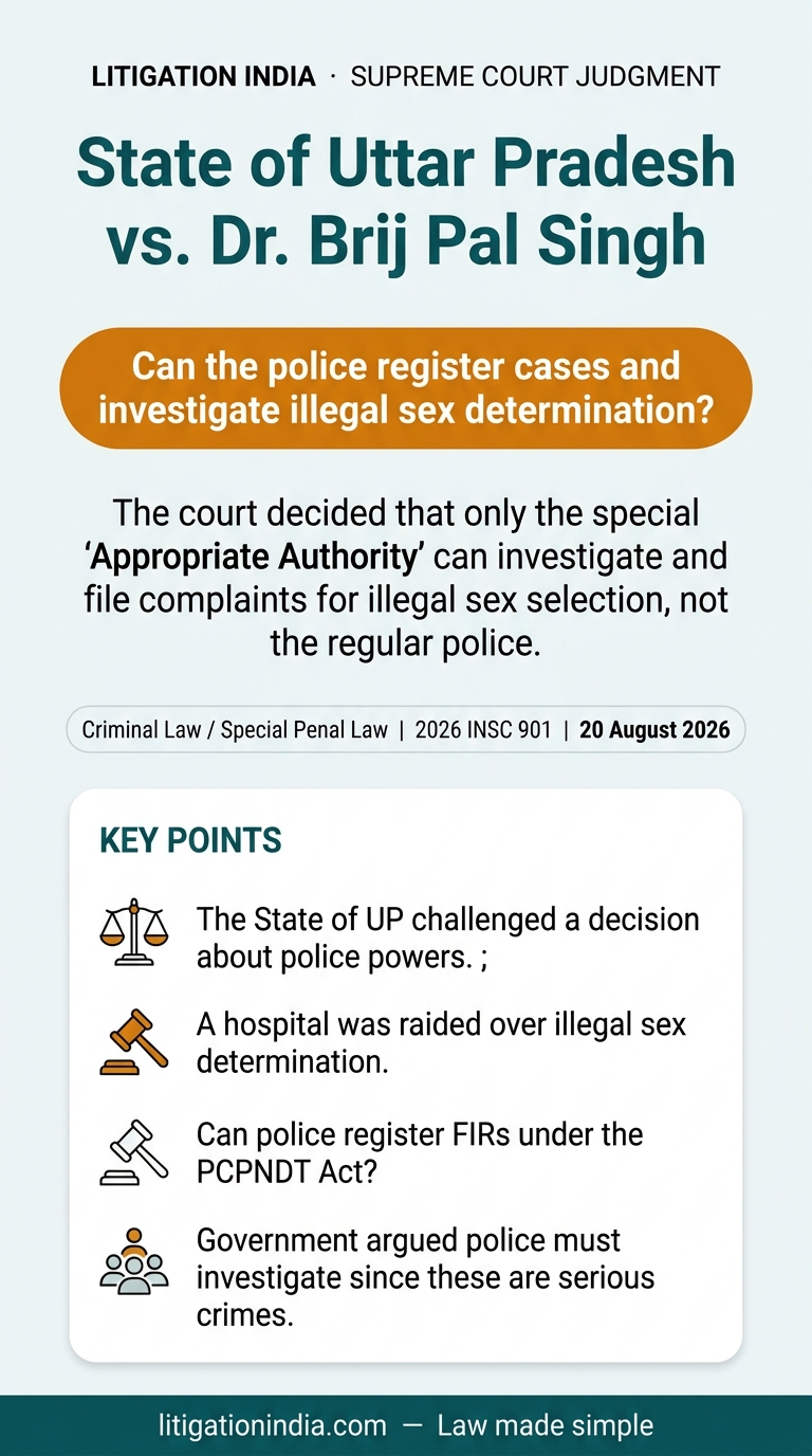 State of Uttar Pradesh vs. Dr. Brij Pal Singh — infographic summary