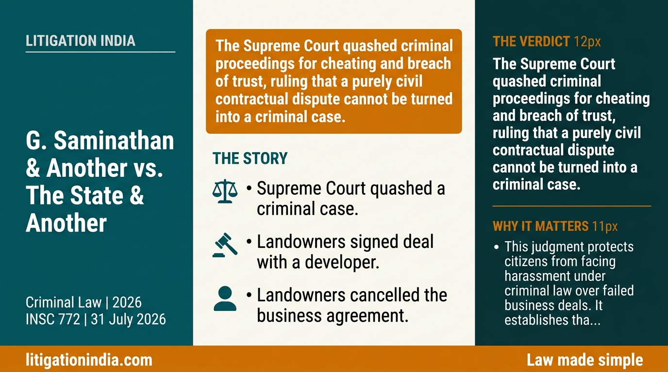 G. Saminathan & Another vs. The State & Another — infographic summary