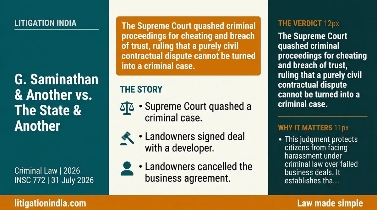 G. Saminathan & Another vs. The State & Another — infographic summary