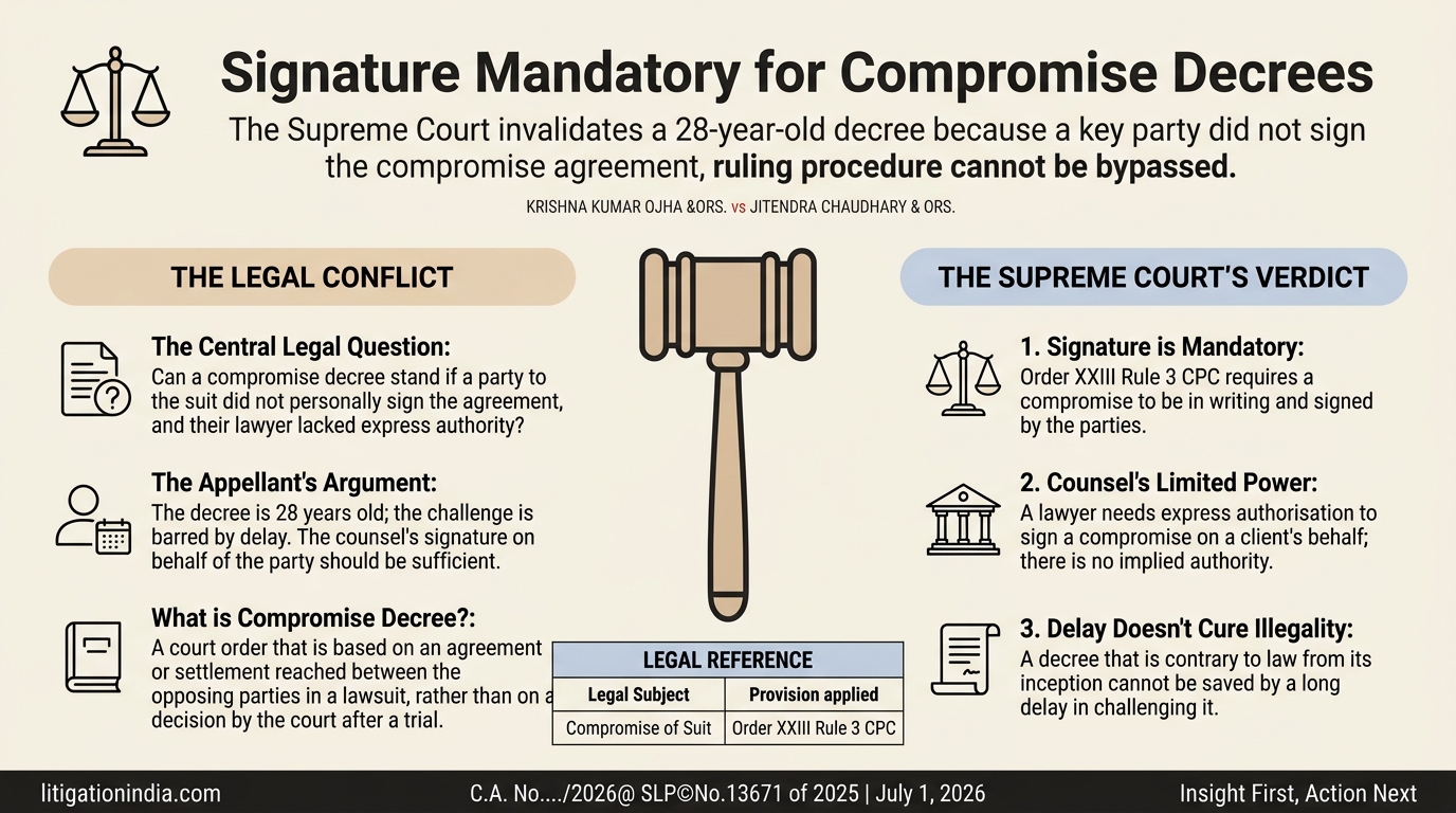 KRISHNA KUMAR OJHA &ORS. vs JITENDRA CHAUDHARY & ORS. — infographic summary