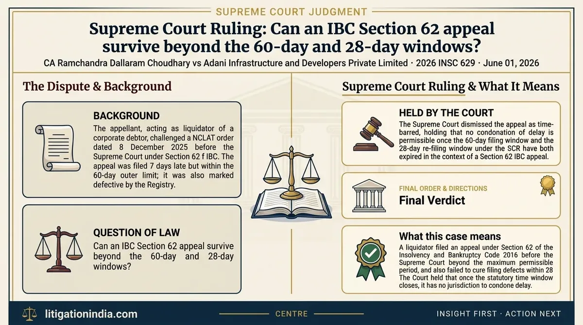 CA Ramchandra Dallaram Choudhary vs Adani Infrastructure and Developers Private Limited — infographic summary