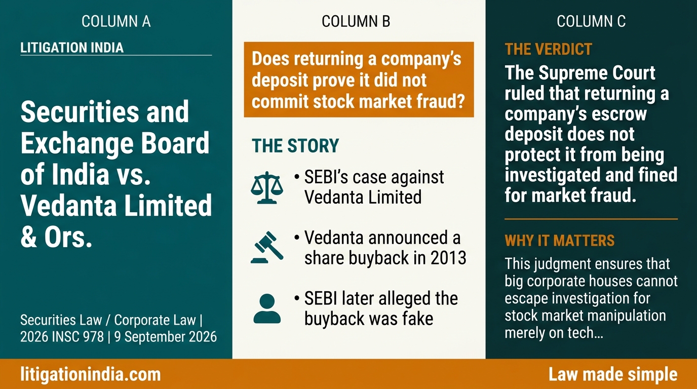 Securities and Exchange Board of India vs. Vedanta Limited & Ors. — infographic summary