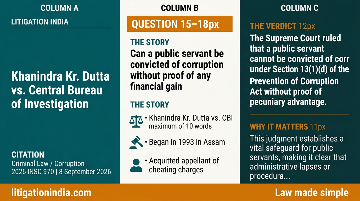 Khanindra Kr. Dutta vs. Central Bureau of Investigation — infographic summary