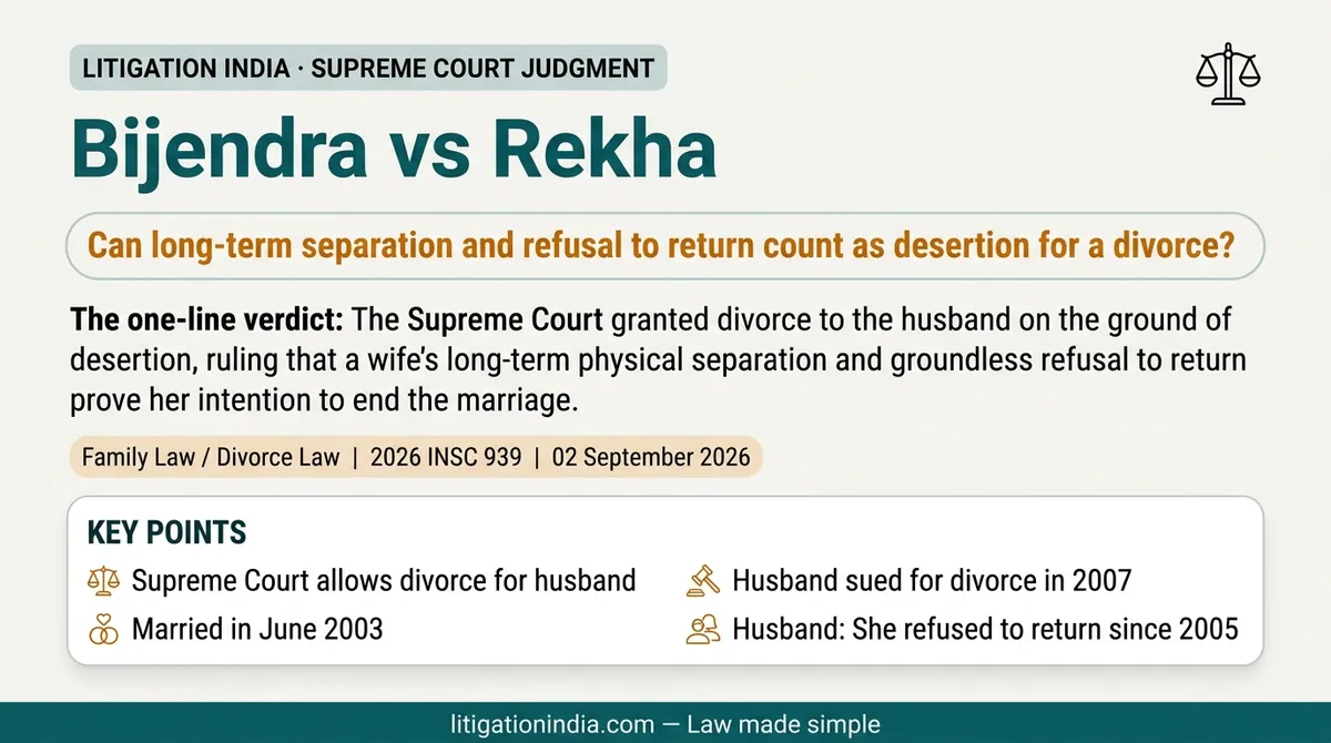 Bijendra vs Rekha — infographic summary