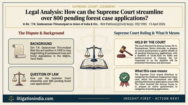 Supreme Court Orders Streamlining of 800-Plus Pending Forest Case Applications