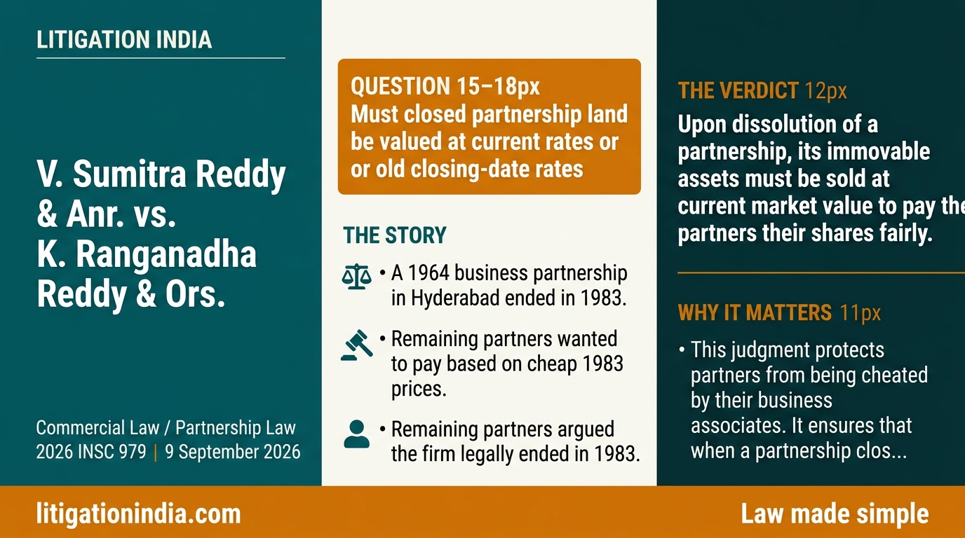 V. Sumitra Reddy & Anr. vs. K. Ranganadha Reddy & Ors. — infographic summary
