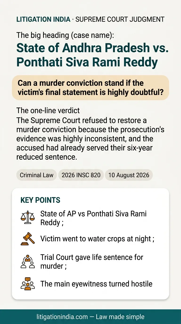 State of Andhra Pradesh vs. Ponthati Siva Rami Reddy — infographic summary