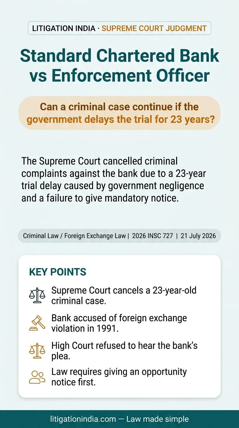 Standard Chartered Bank vs Enforcement Officer — infographic summary