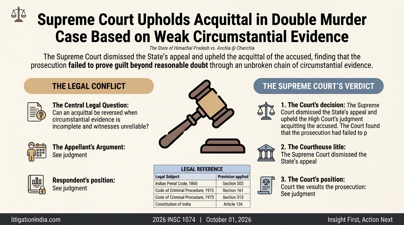 The State of Himachal Pradesh vs. Anchla @ Chanchla — infographic summary