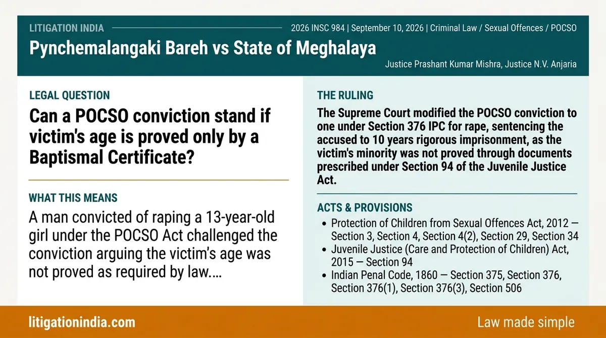 Pynchemalangaki Bareh vs State of Meghalaya — infographic summary