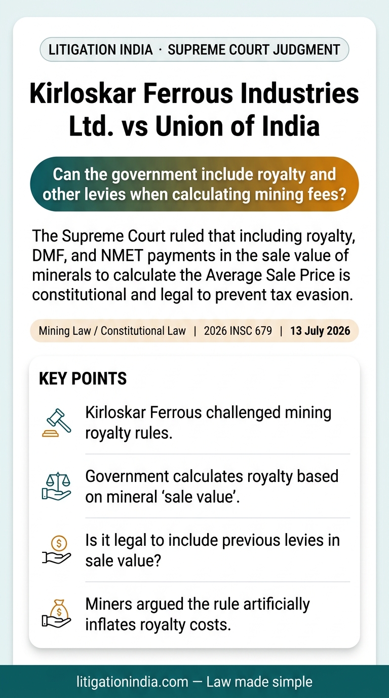 Kirloskar Ferrous Industries Ltd. vs Union of India — infographic summary