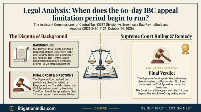 Supreme Court dismisses tax department's IBC appeal as barred by limitation