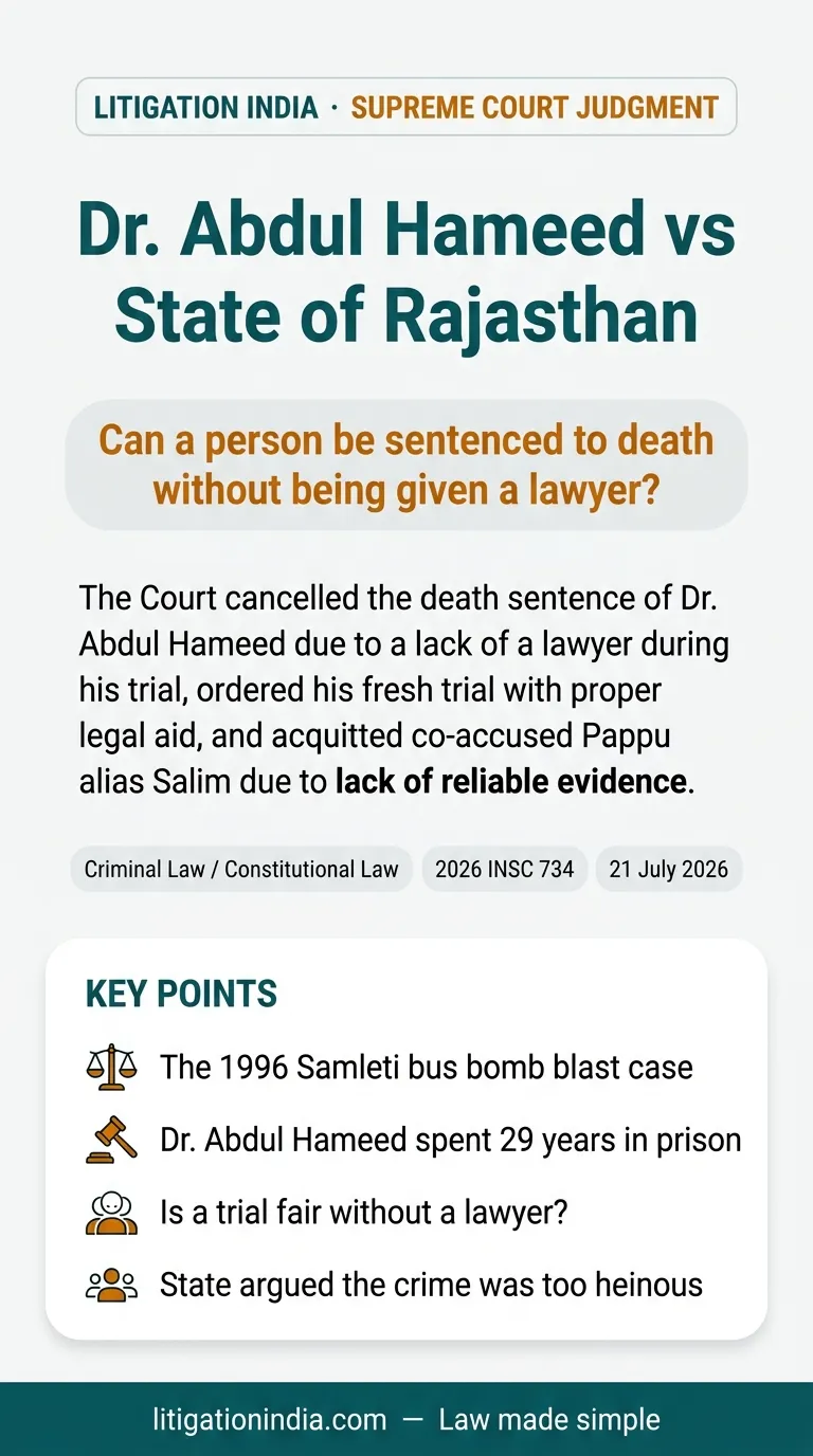 Dr. Abdul Hameed vs State of Rajasthan — infographic summary