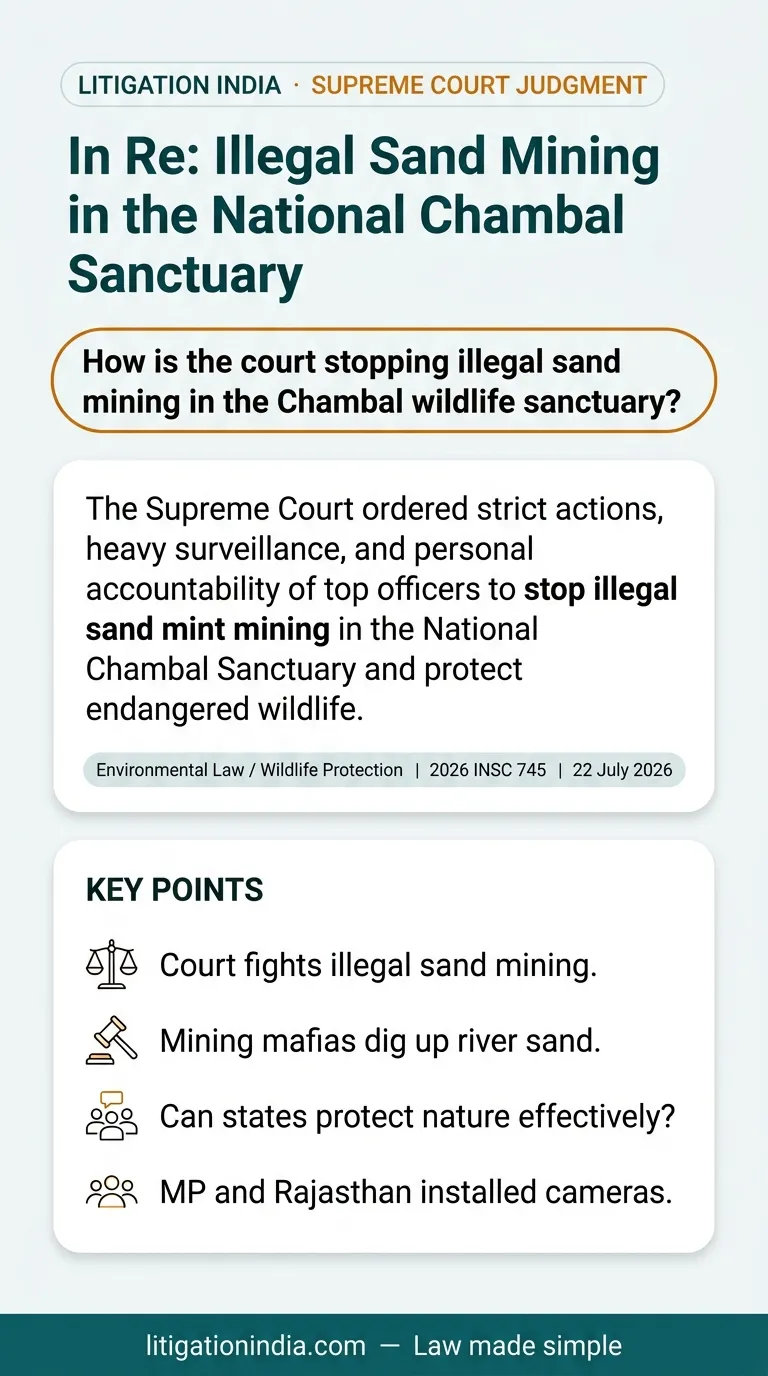 In Re: Illegal Sand Mining in the National Chambal Sanctuary — infographic summary