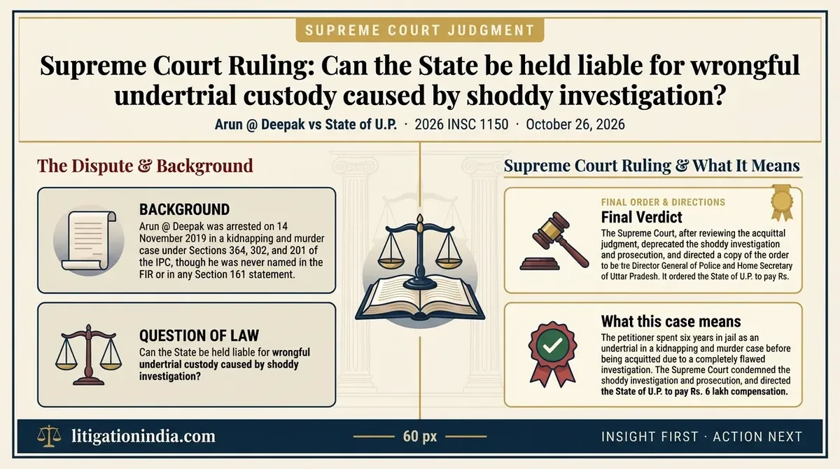 Arun @ Deepak vs State of U.P. — infographic summary