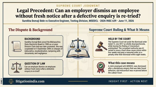 Supreme Court Sets Aside Disproportionate Dismissal of MSEDCL Employee After Defective Enquiry