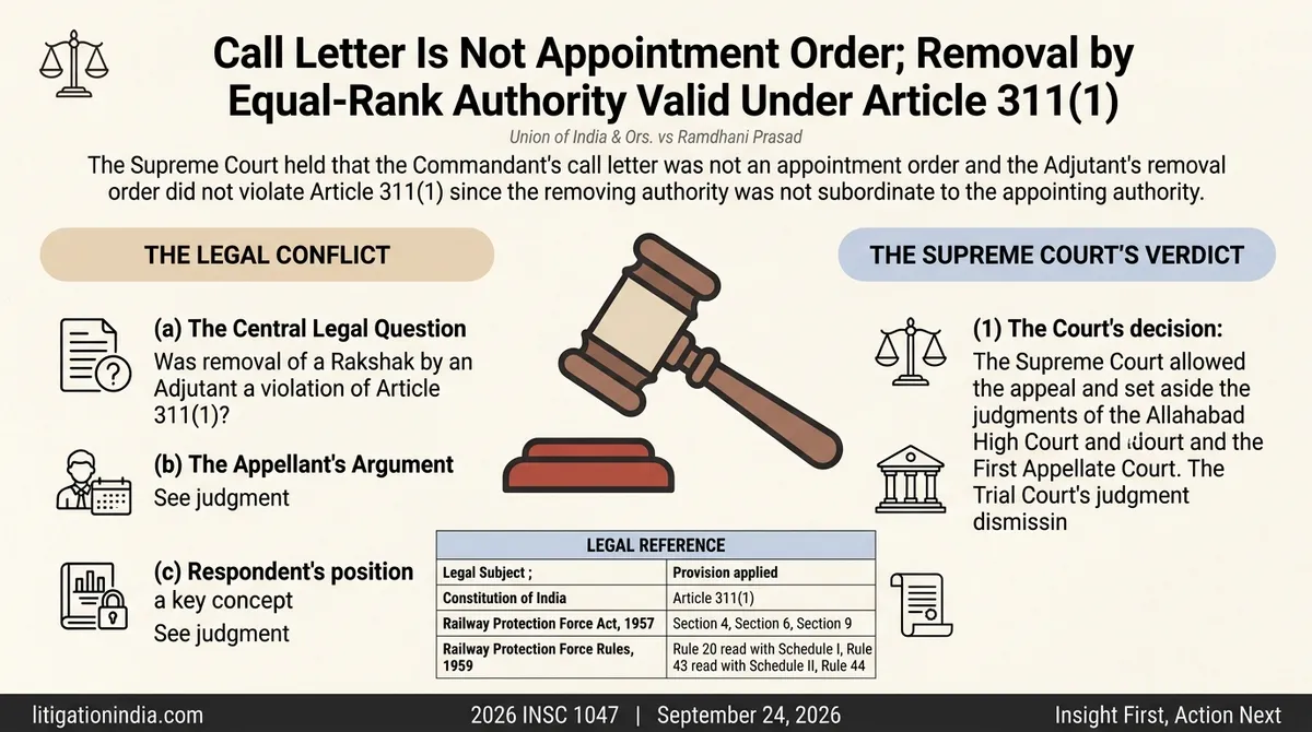 Union of India & Ors. vs Ramdhani Prasad — infographic summary