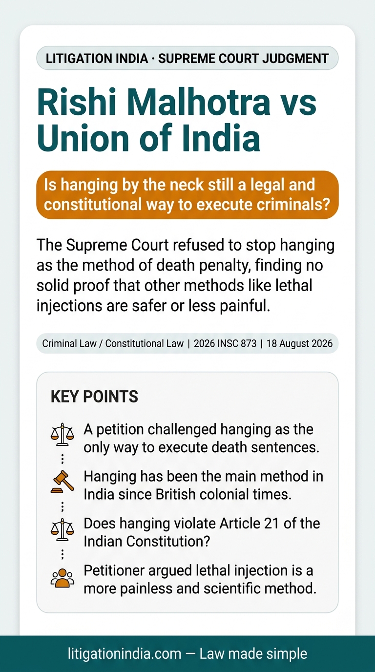 Rishi Malhotra vs Union of India — infographic summary