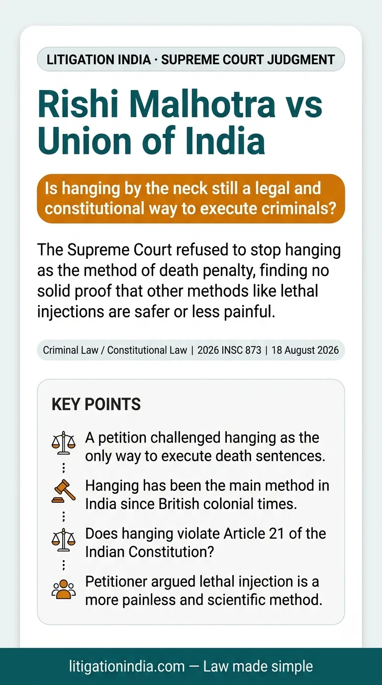Rishi Malhotra vs Union of India — infographic summary