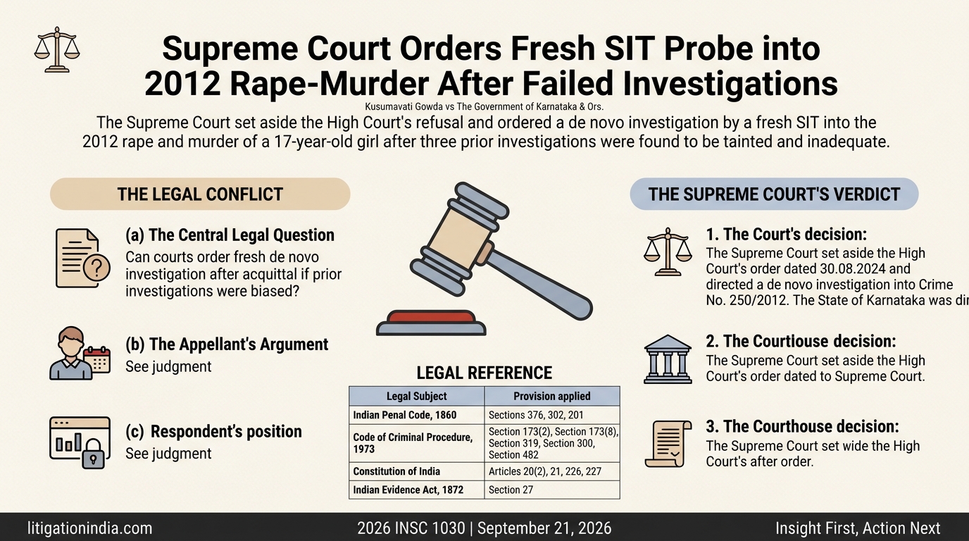 Kusumavati Gowda vs The Government of Karnataka & Ors. — infographic summary