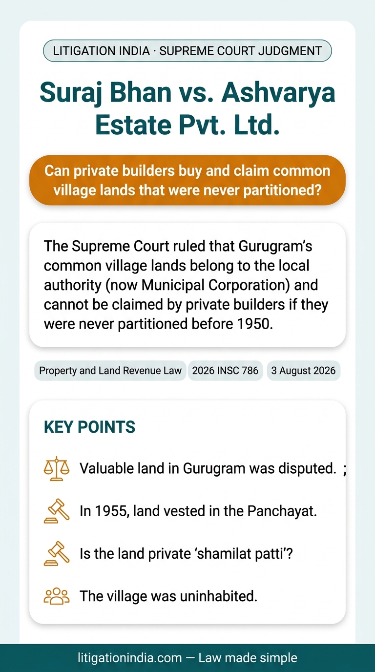 Suraj Bhan vs. Ashvarya Estate Pvt. Ltd. — infographic summary
