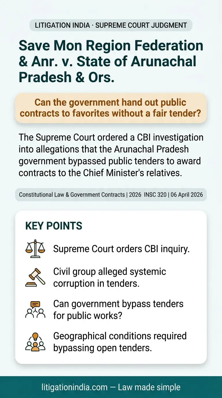 Save Mon Region Federation & Anr. v. State of Arunachal Pradesh & Ors. — infographic summary
