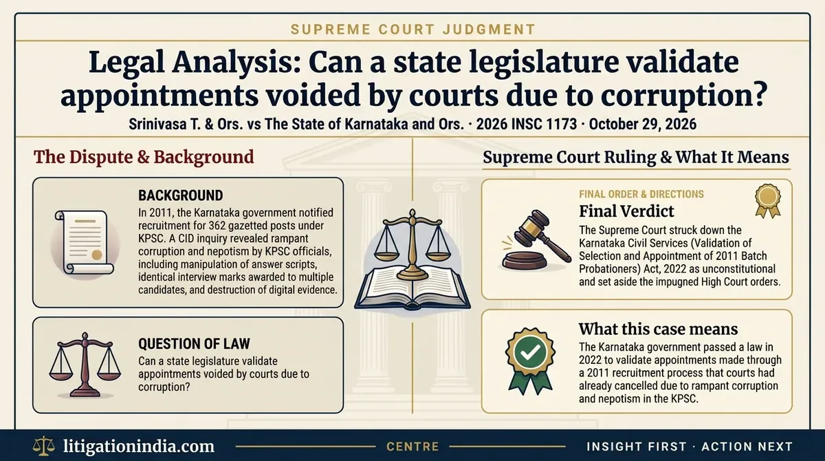 Srinivasa T. & Ors. vs The State of Karnataka and Ors. — infographic summary