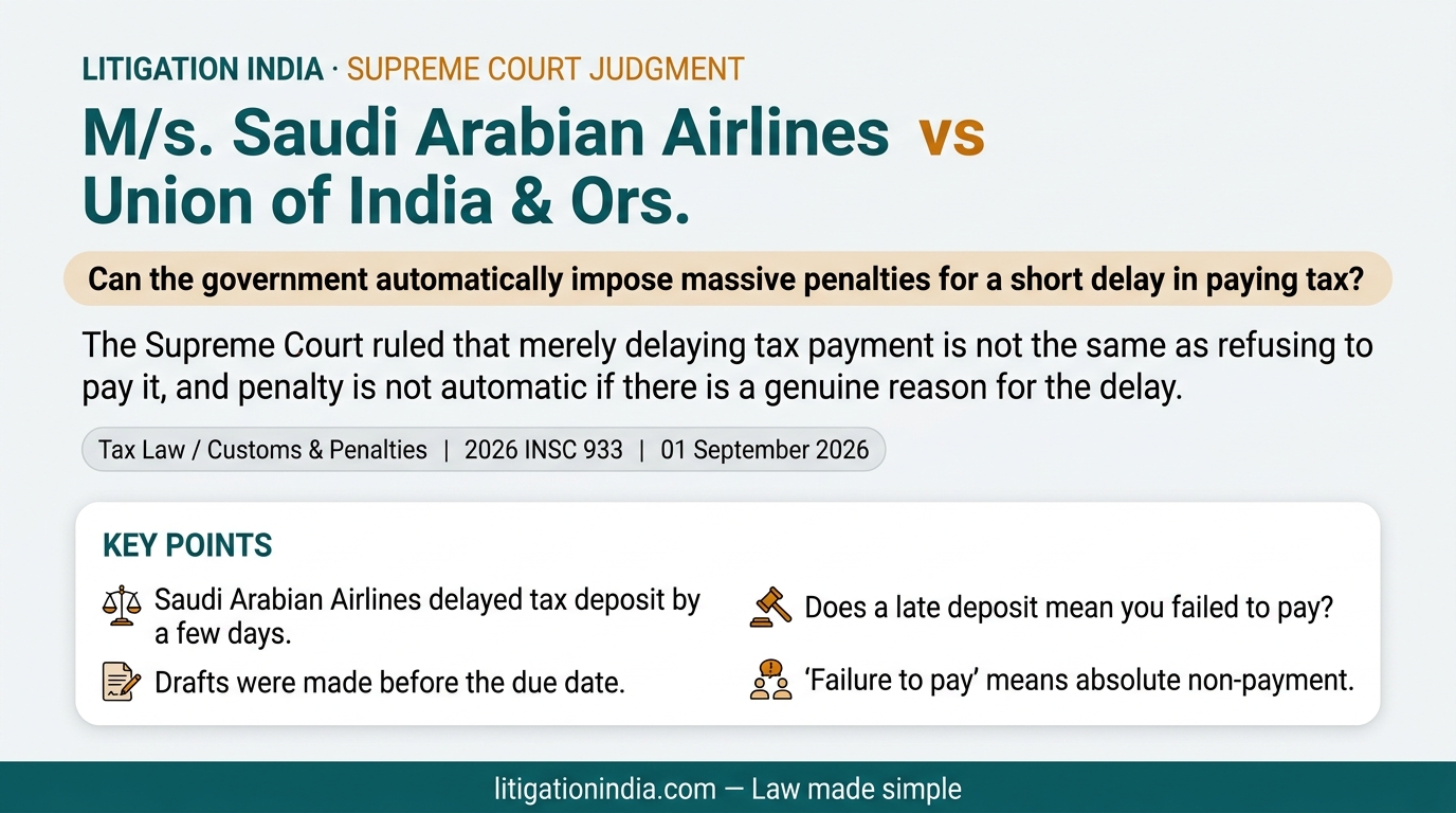 M/s. Saudi Arabian Airlines vs Union of India & Ors. — infographic summary