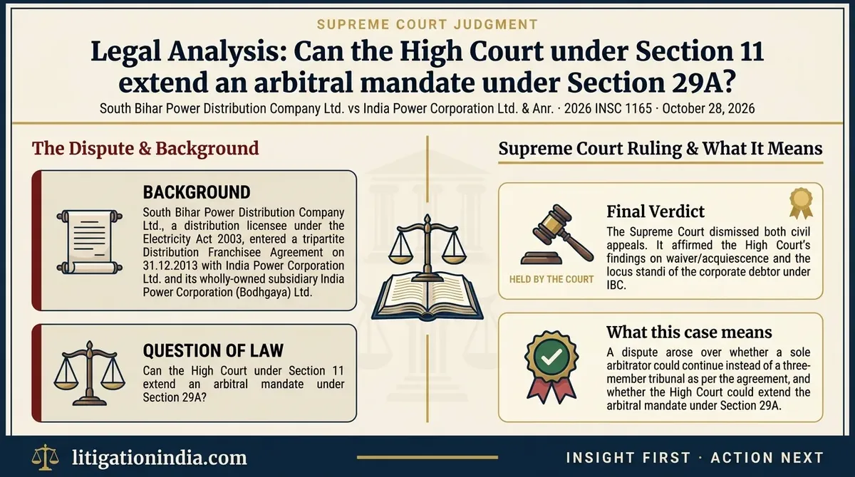 South Bihar Power Distribution Company Ltd. vs India Power Corporation Ltd. & Anr. — infographic summary