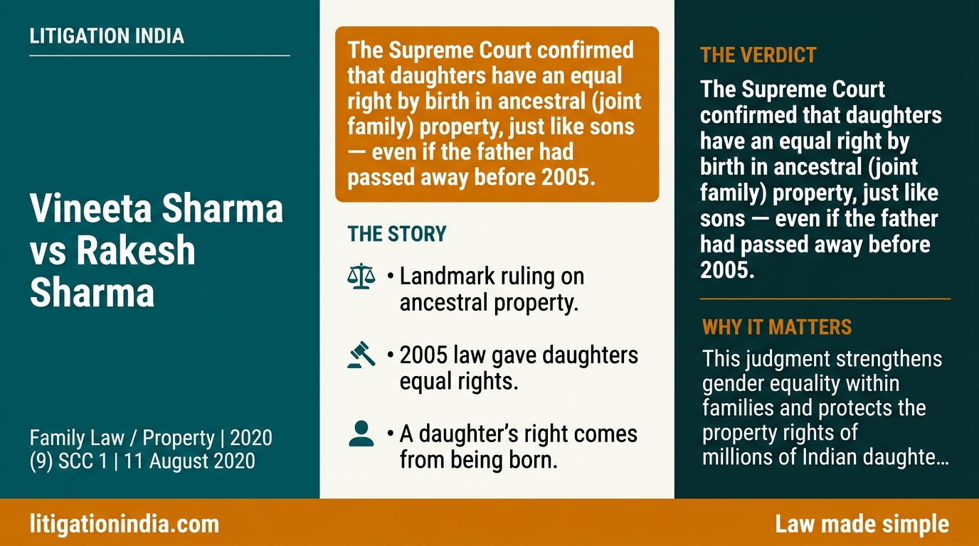 Vineeta Sharma vs Rakesh Sharma — infographic summary