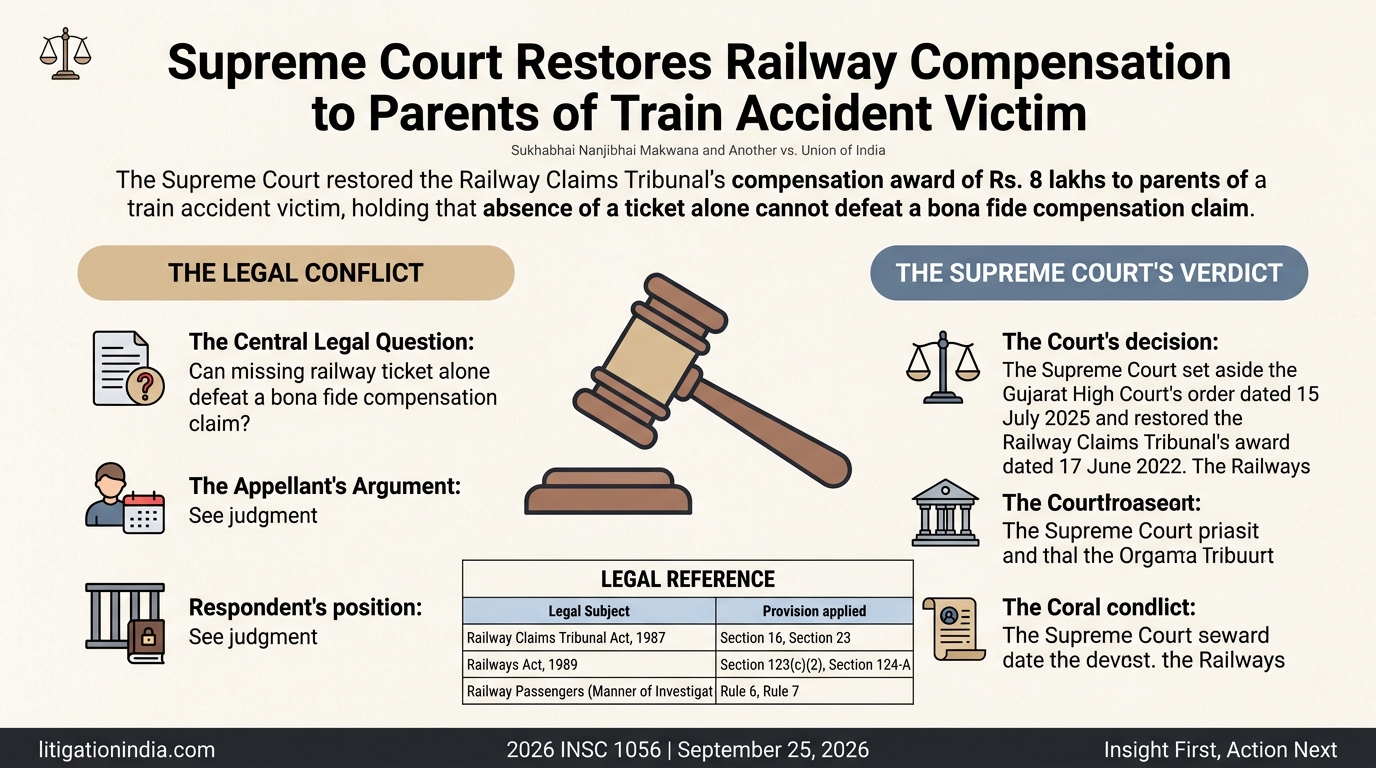 Supreme Court Restores Railway Compensation to Parents of Train Accident Victim