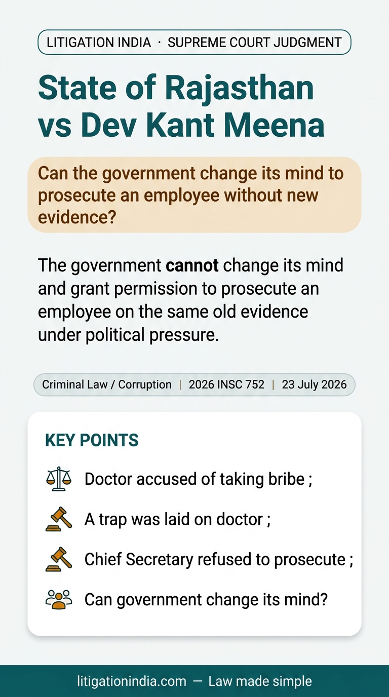State of Rajasthan vs Dev Kant Meena — infographic summary