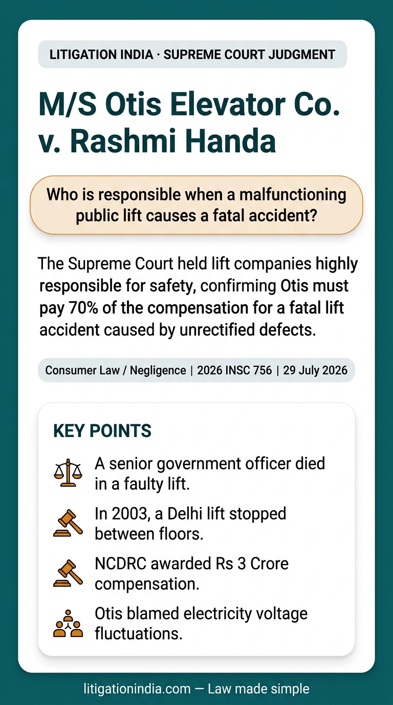 M/S Otis Elevator Co. v. Rashmi Handa — infographic summary