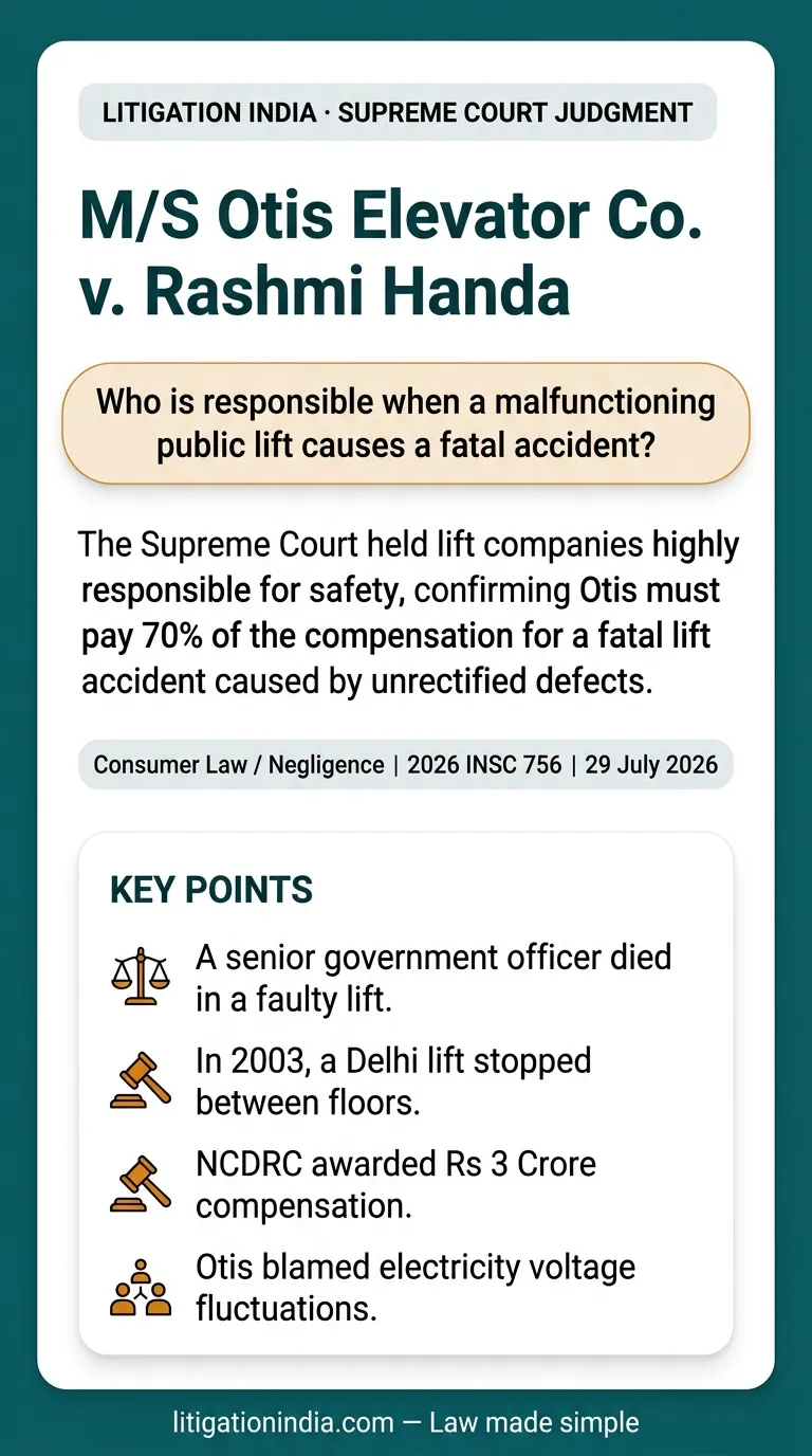 M/S Otis Elevator Co. v. Rashmi Handa — infographic summary