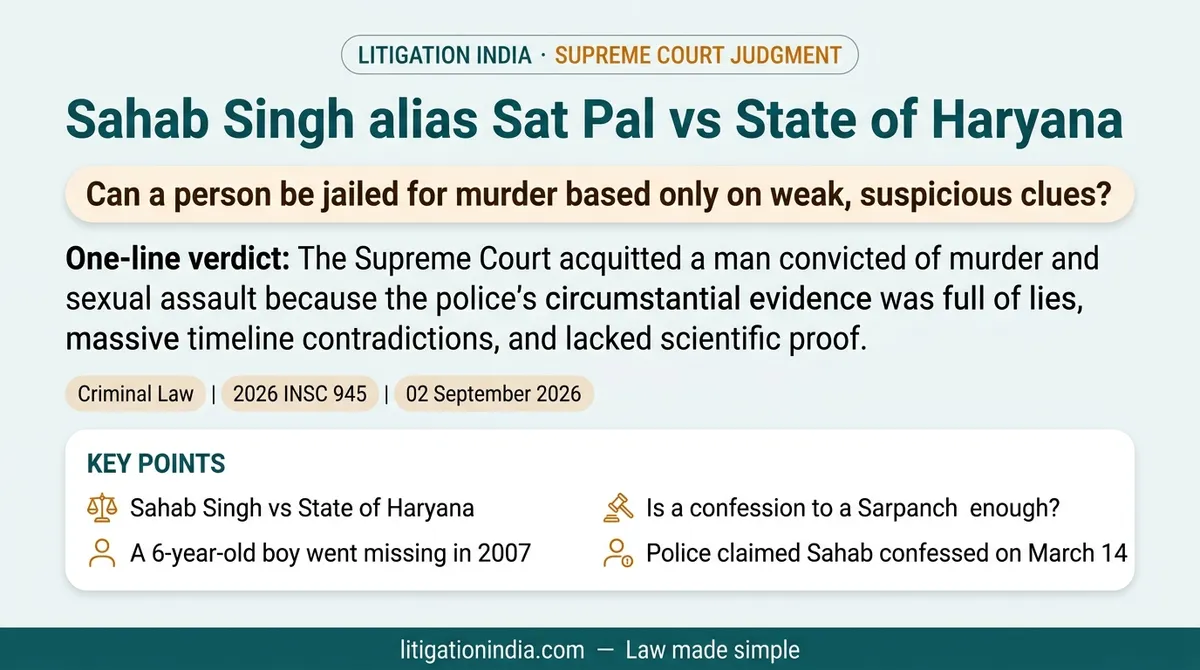 Sahab Singh alias Sat Pal vs State of Haryana — infographic summary