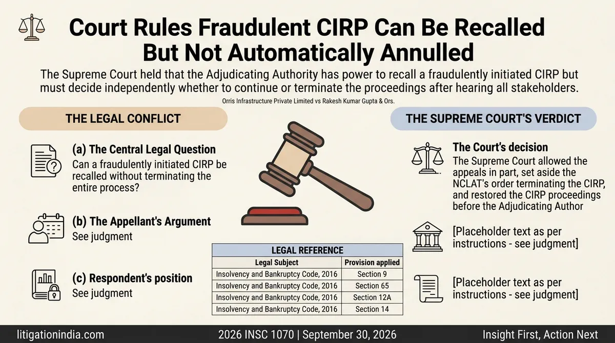 Orris Infrastructure Private Limited vs Rakesh Kumar Gupta & Ors. — infographic summary