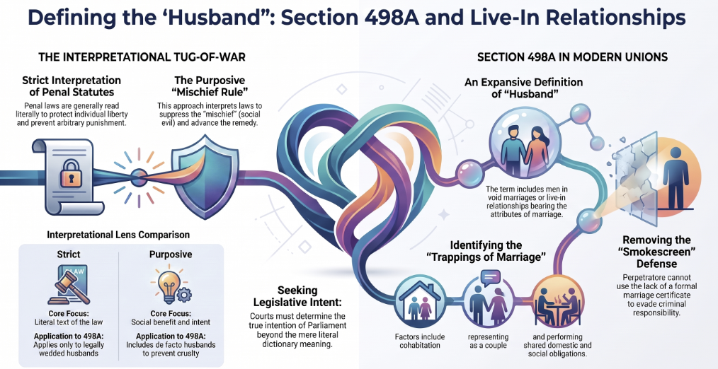 The Supreme Court of India ruled that Section 498A of the IPC applies to live-in relationships that qualify as "relationships in the nature of marriage," provided there is an established intent to marry