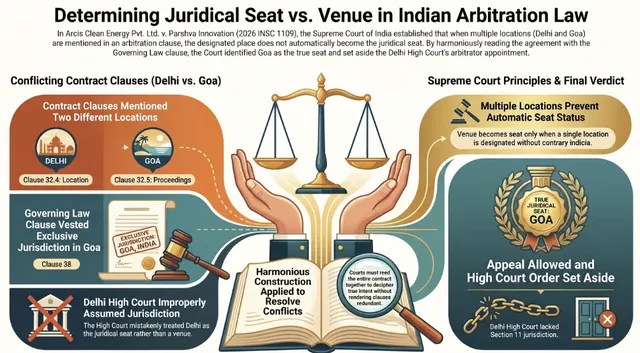 Court Holds Goa Is Juridical Seat of Arbitration, Not Delhi