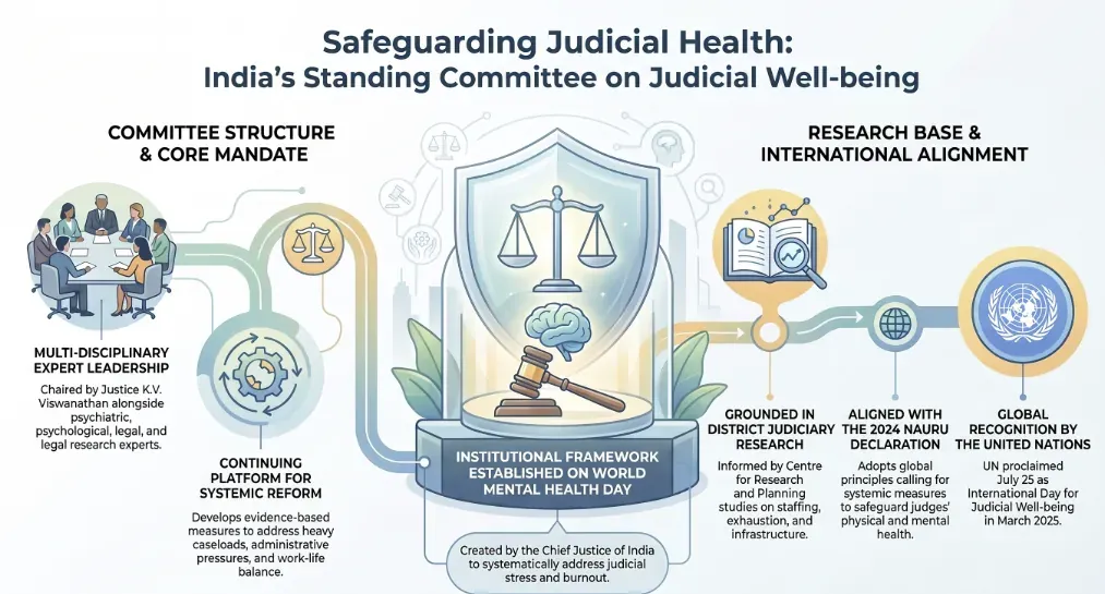 Supreme Court Constitutes Standing Committee on Judicial Well-Being to Address Workload and Occupational Stress