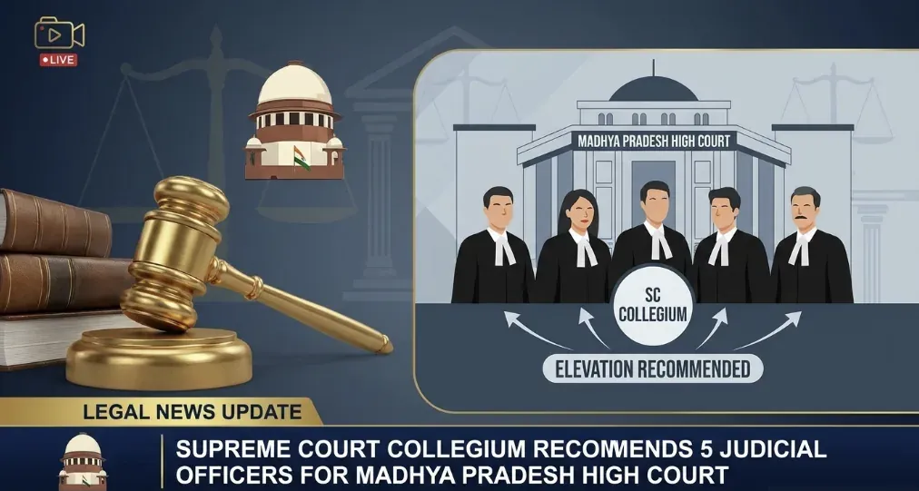 Collegium Recommends Five Judicial Officers for Elevation to Madhya Pradesh High Court